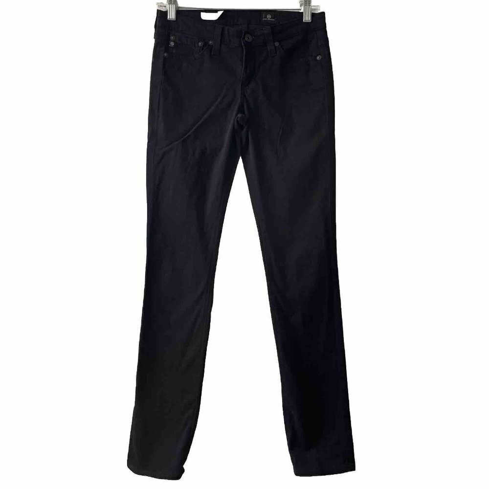 AG Adriano Goldschmied The Stevie Slim Straight Black Pants Jeans Sz 25R